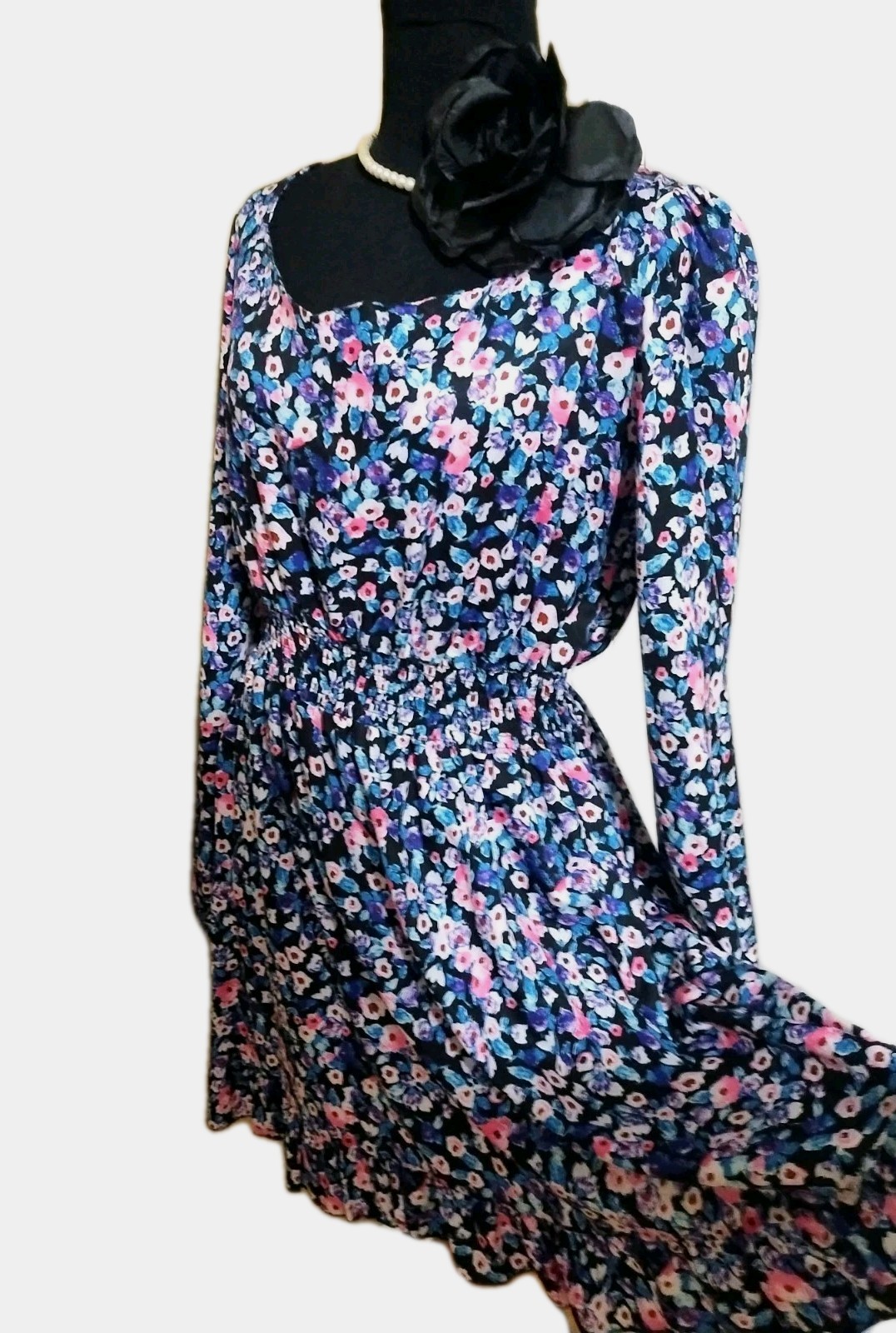 Spring Cute Multicolor Tiny Flower Elastic Waist … - image 7