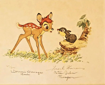 TREMBLING BAMBI アルバム　サイン入 🟫 Disney Bambi Signed BY THREE 1942 voices Thumper Bambi Cast