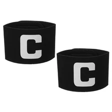 Soccer Captain, Soccer Captain Armbands Elastic Adjustable (2 Pack, Black)