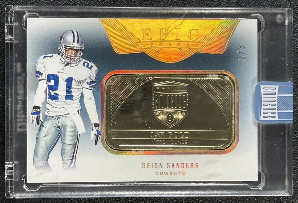 DEION SANDERS 2024 PANINI EMINENCE EPIC LEGENDS 14K GOLD 1 TROY OUNCE BAR 2/3