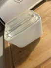 Vintage Pyrex Unmarked True Opal White 501 Refrigerator Dish with Lid