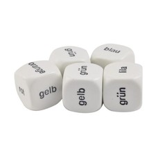 Koplow Foreign Language Dice d6 20mm Color Dice - German Words (5) New