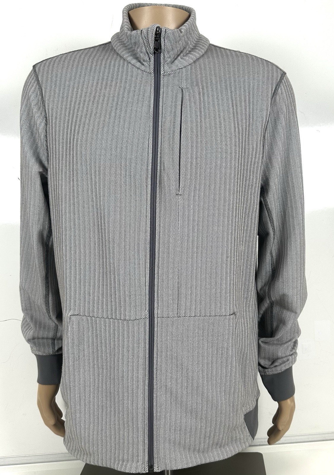 Lululemon Jacket Activewear Gray Herringbone Full… - image 9