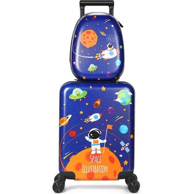 Weewooday Kids Luggage and Backpack 18'' Suitcase with Spinner Wheel Hard Case...