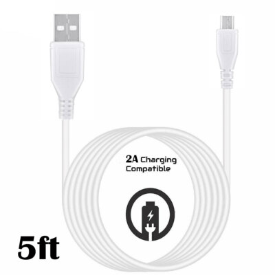 5ft White Micro USB Data Charger Cable for Samsung Galaxy J6 A6 A7 J4 Plus 2018