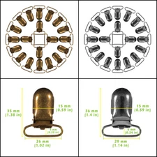 West Coast Paracord 25mm Suspender Clips for Overalls & Trousers (5-100 Pcs) Lot