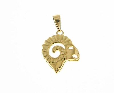 TAURUS MADE IN ITALY SOLID 18K YELLOW GOLD ZODIAC SIGN PENDANT ZODIACAL CHARM