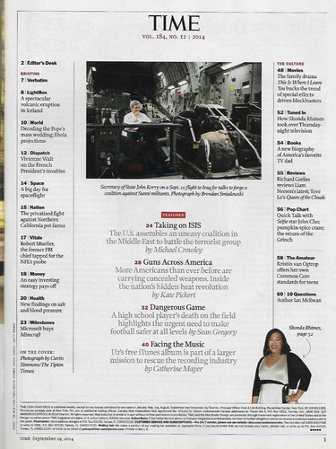 Time Magazine September 29 2014 Dangers of Football ISIS Guns Across America U2 - Picture 2 of 2
