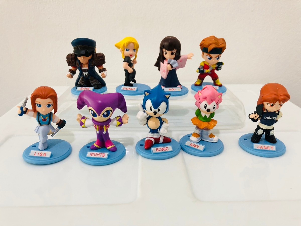 1996 SEGA Heroes Nights into Dreams Sonic keychain set Vipers Toy