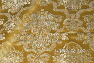 Ecclesiastical Liturgical Vestments Metallic Floral Brocade Fabric with vases