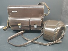 Nikon Leather Camera Carrying Case 1970's Vintage Brown Leather  Camera Bag
