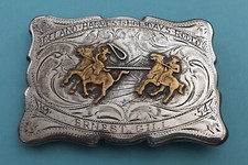 RARE Sterling 1954 Delano Harvest Rodeo World Champion Roper Trophy Belt Buckle