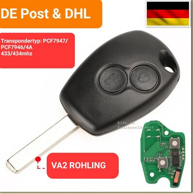 Funk Schlüssel für Renault Twingo II Clio III Kangoo Wind Trafic VA2 433MHz[6]