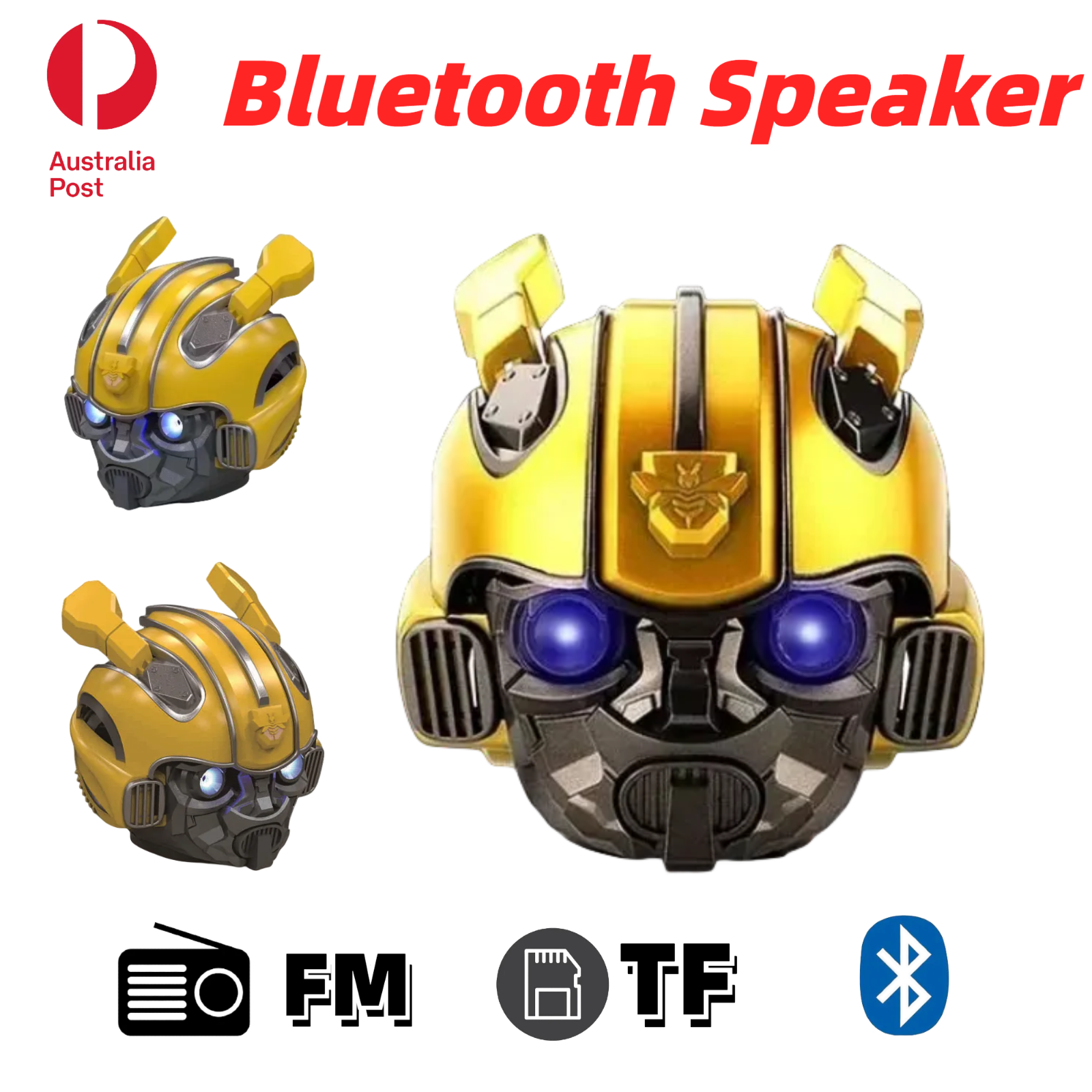 Bluetooth Speaker Bumblebee Design Wireless Portable Outdoor Stereo with TF FM USB AUX-image