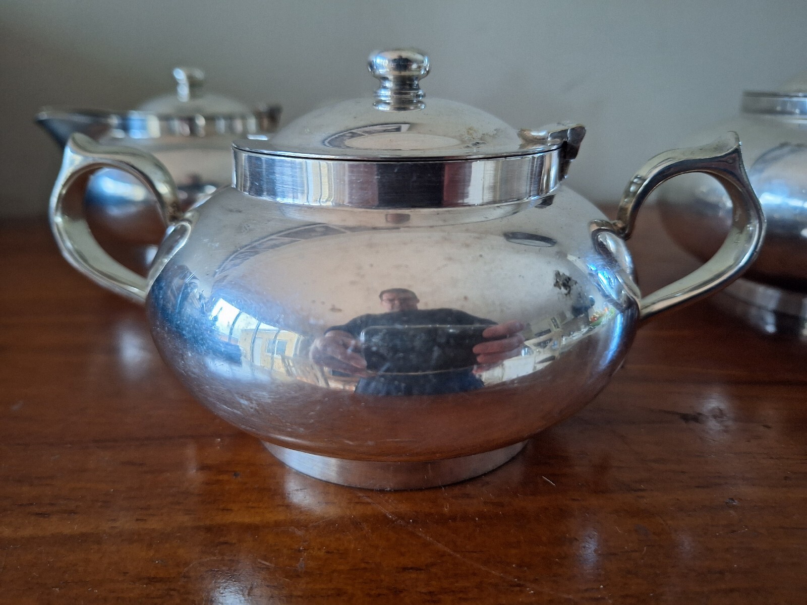 Vintage ROBUR Teapot Tea Set Silver Plate Challenge Infuser Pot Sugar