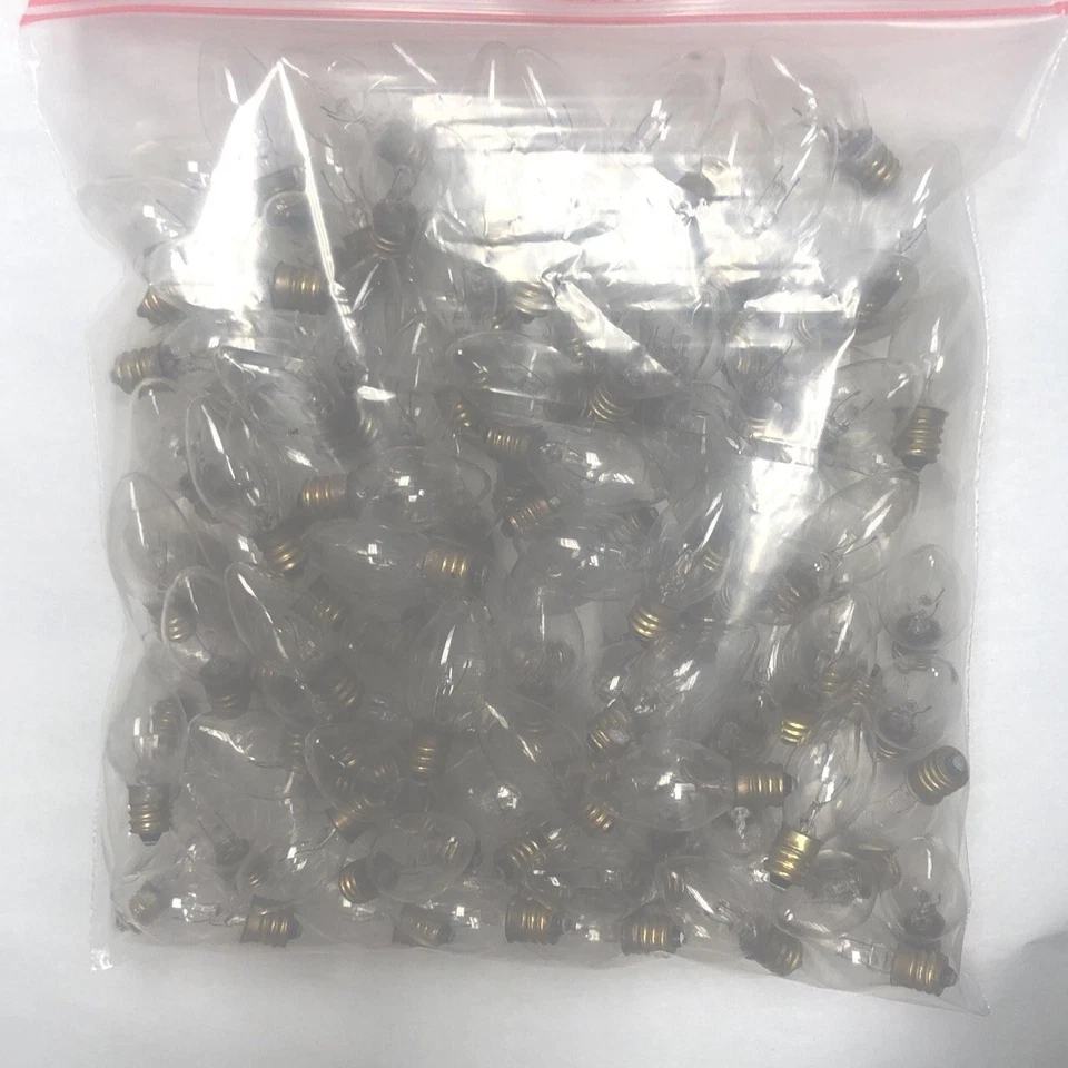 5-Watt C7 ~ Night Light ~ Candelabra ~ Christmas Bulbs ~ Clear ~ 120+ ~ NEW ! - Image 2 of 3