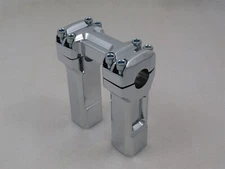 RISER SET 5" RISE HANDLEBAR CHROME BILLET MUSCLE HARLEY THREADED 1/2-13 MOUNT