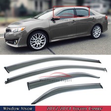 For 2012-2014 Toyota Camry Chrome Trim Smoke Tinted Window Visors Rain Guards For 2012-2014 Toyota Camry Chrome Trim Smoke Tinted Window Visors Rain Guards