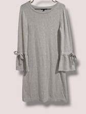 Banana Republic Grey Bell Sleeve Bow Sweater Dress Coquette Feminine Girly 