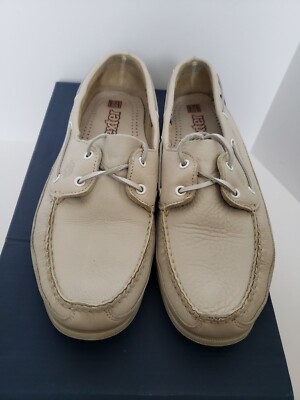 Dexter Vavigator men leather boat shoes leather lace up, color ivory, size  12M