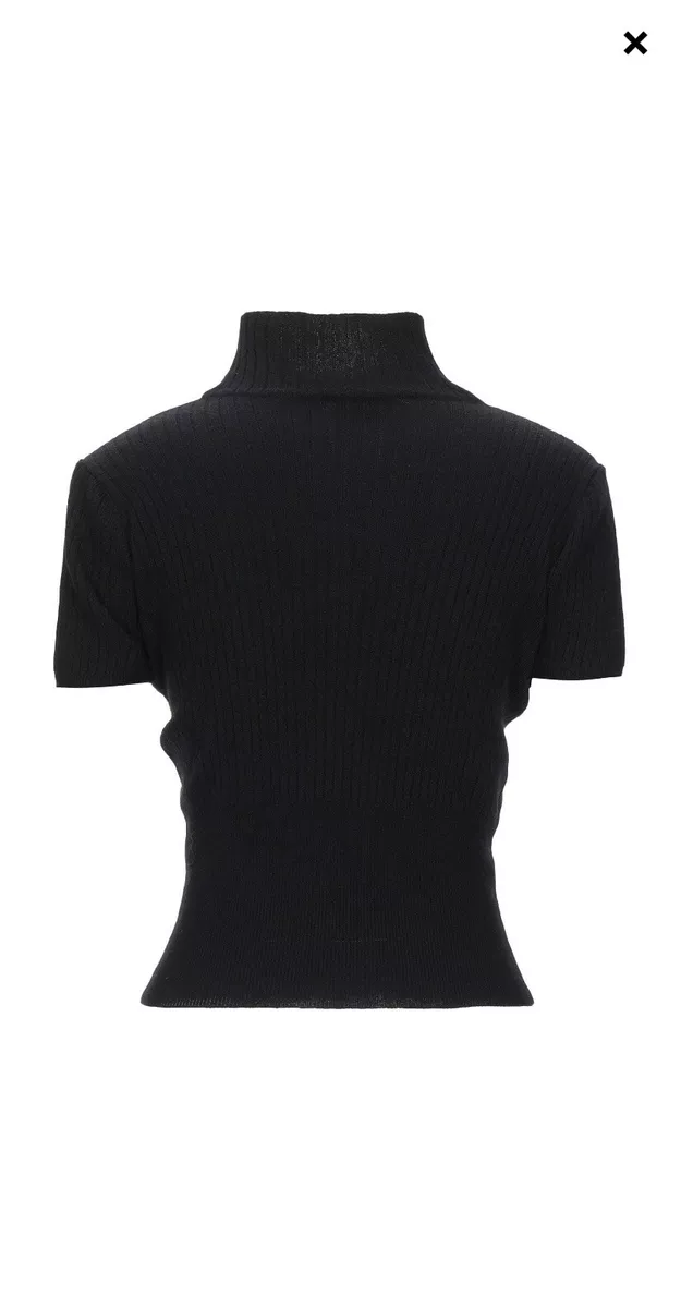 Pinko black mock neck short sleeve sweater Size Small eBay