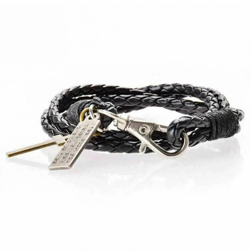 Herren Armband Schmuck Leder Pulseira Masculina Cross Armband Bracelet Frauen - Bild 2 von 4