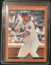 Pete Alonso #’d 4/5 2022 Topps X Derek Jeter Call Of The Captain Orange Parallel