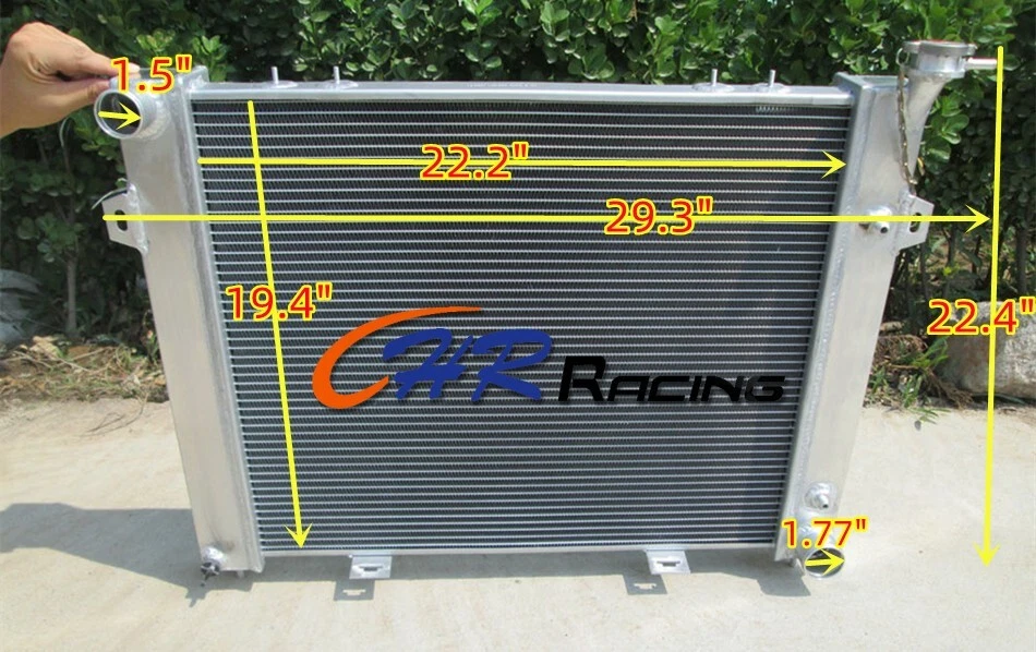 Radiador + ventilador de aluminio para Jeep Grand Cherokee 1993-1998 5,2 L 5,9 L V8 94 95 96 Foto 2 de 4