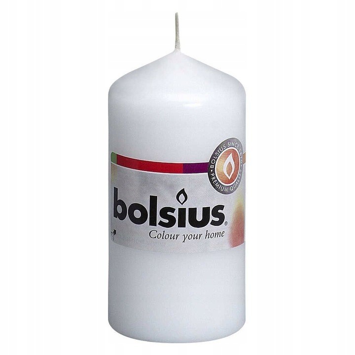 Bolsius White Pillar Candle 10 cm Unscented Home Decor