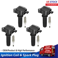 4pcs Ignition Coil and Iridium Spark Plug Kit For Ford Edge Escape Focus 2.0L