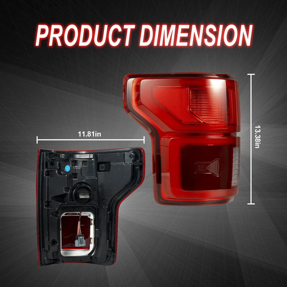 For Ford F150 2018 2019 2020 Left Driver Side LED Tail Light Brake W/Blind Spot Foto 2 de 4