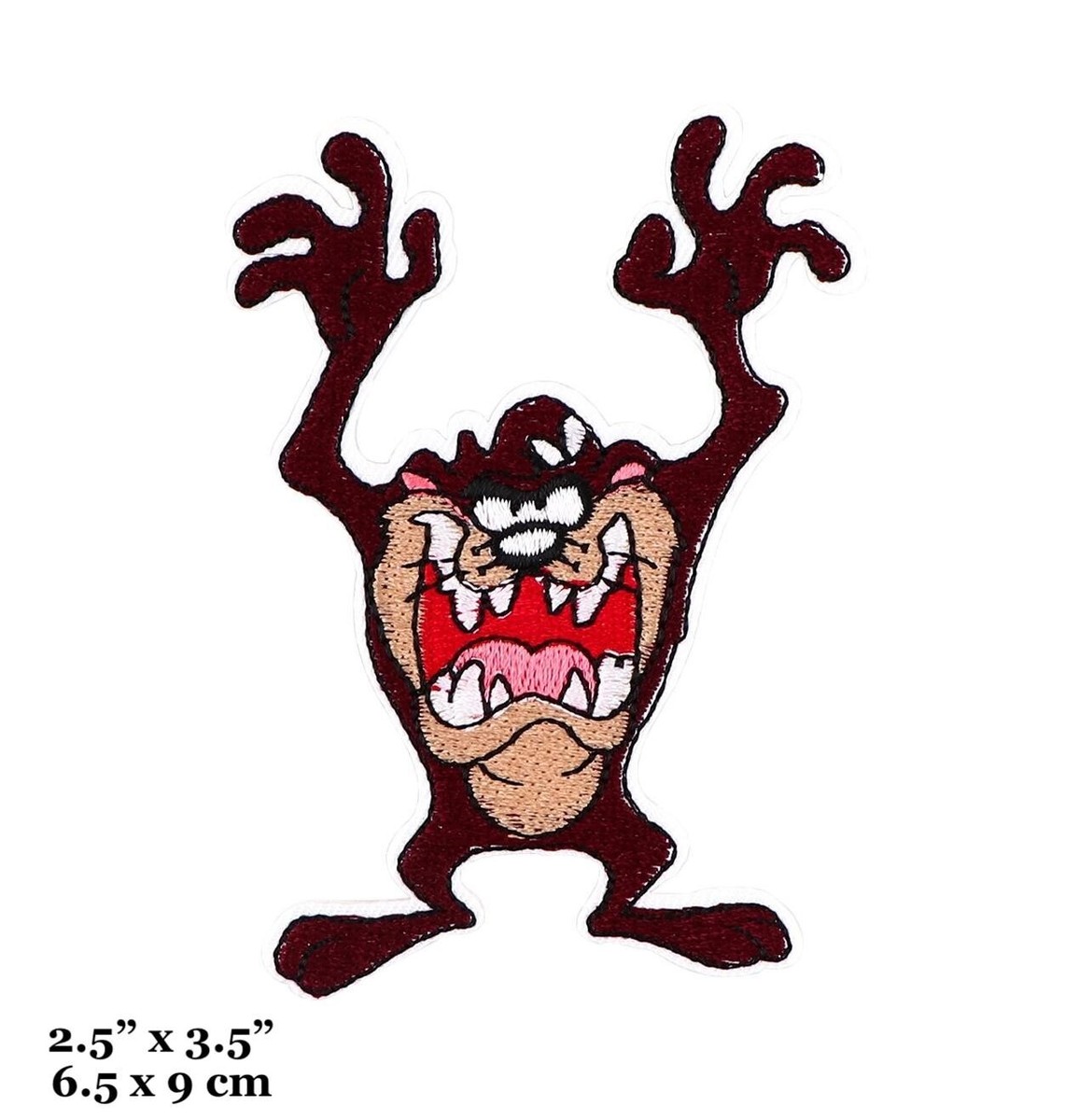 Tasmanian Devil Taz Cartoon Character Hands Up Embroidered Iron On