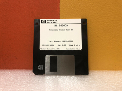 HP 16500-17512 16500B MS-DOS Composite System Floppy Disk Software