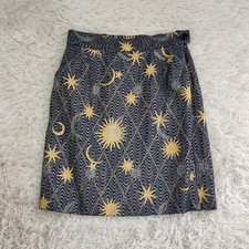 Glitter Star Motif Wool Silk Skirt Christian Dior Galliano Era Navy Vintage Rare