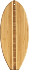 Totally Bamboo Lil' Surfer Surfboard Shaped Serving 14"L x 6"W, Brown 