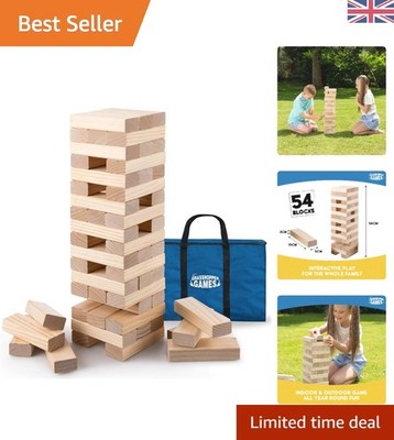 Toyrific Riesen Holz Tumble Tower - Familienfreundliches Geschicklichkeitsspiel für Kinder & Werbung...