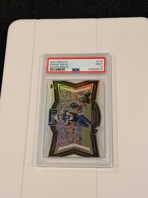 2024 Panini Select - Field Level Drake Maye #475 White Prizm /35 (RC) PSA 9