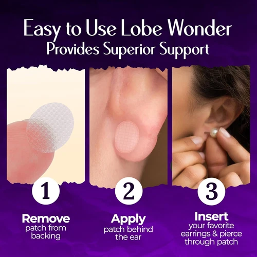 Lobe Wonder - the ORIGINAL Ear Lobe Support Patch for Pierced Ears - Eliminates  image 5