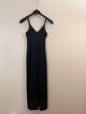 Vintage Gossard Artemis Black Antron III Nylon Slip USA Made 1970s 32 NWOT