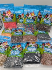 perler beads lot 13 Bags 1,000 Beads In Each Bag Neutrals Tan Black Grey