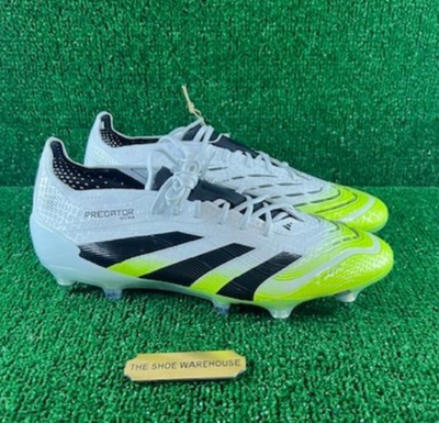 Men's Adidas Predator Elite SG White Green Soccer Cleats JI1067
