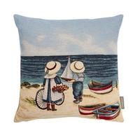 Sandner Strandkinder Gobelin-KissenhüLle Dekokissen Couchkissen Sofakissen 45X45