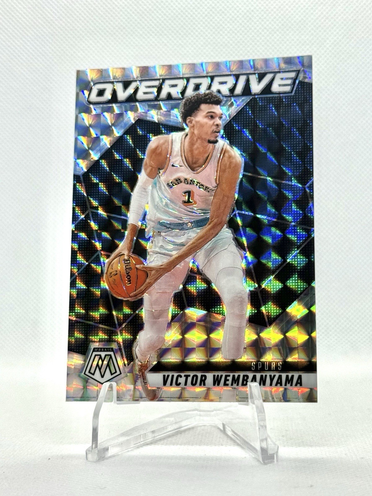 2024-25 Mosaic VICTOR WEMBANYAMA #1 Overdrive SP Insert, Spurs