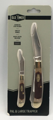 Old Timer OTCOM1CPW 2.2'' Pal & 3.3'' Large Trapper 2 Piece Combo Pocket Knife