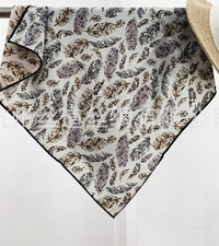 70 Cashmere 30 Silk 2 Face Bandana Shawl 26'' Neckerchief Scarf leaf Print new