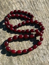 OLD FATURAN CHERRY AMBER BAKELITE BEADS NECKLACE 33g
