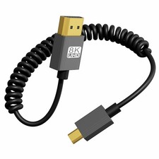 8K Micro HDMI to HDMI Coiled Cable 1-3FT, to HDMI to Micro HDMI Spiral Cord, ...