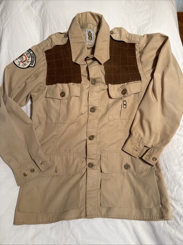 Vtg 70S Bob Allen Canvas Hunt Jacket shooting Shirt Western Sportsmen Patch 40