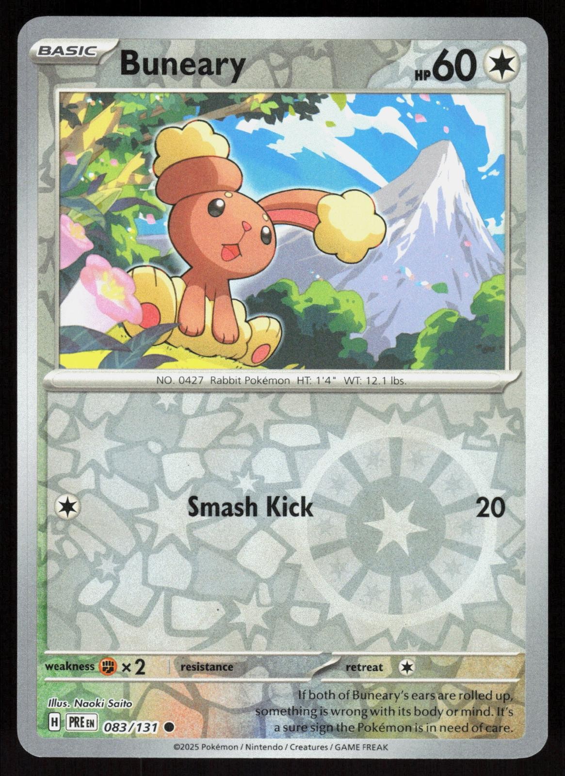 Buneary 083/131 Common Prismatic Evolutions Pokemon Reverse Holo Near Mint