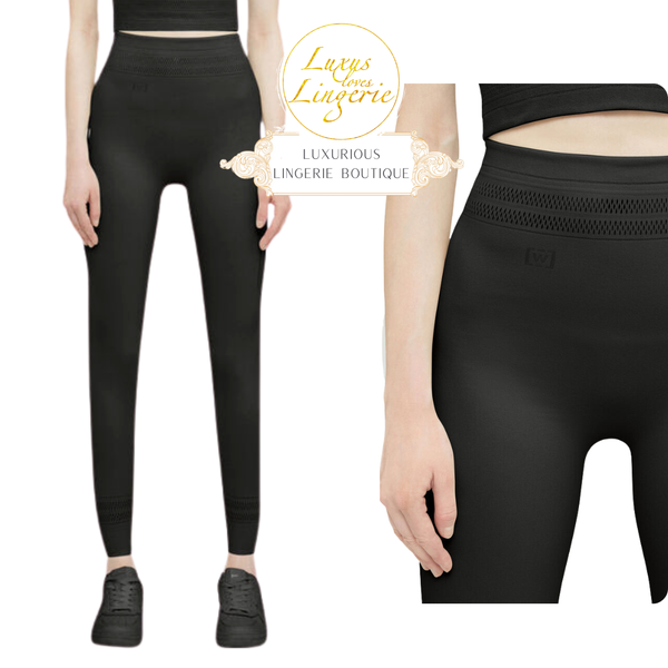 Net Lines Leggings By Wolford M Black Schwarz Hose Elastisch Netz Yoga Sport-image